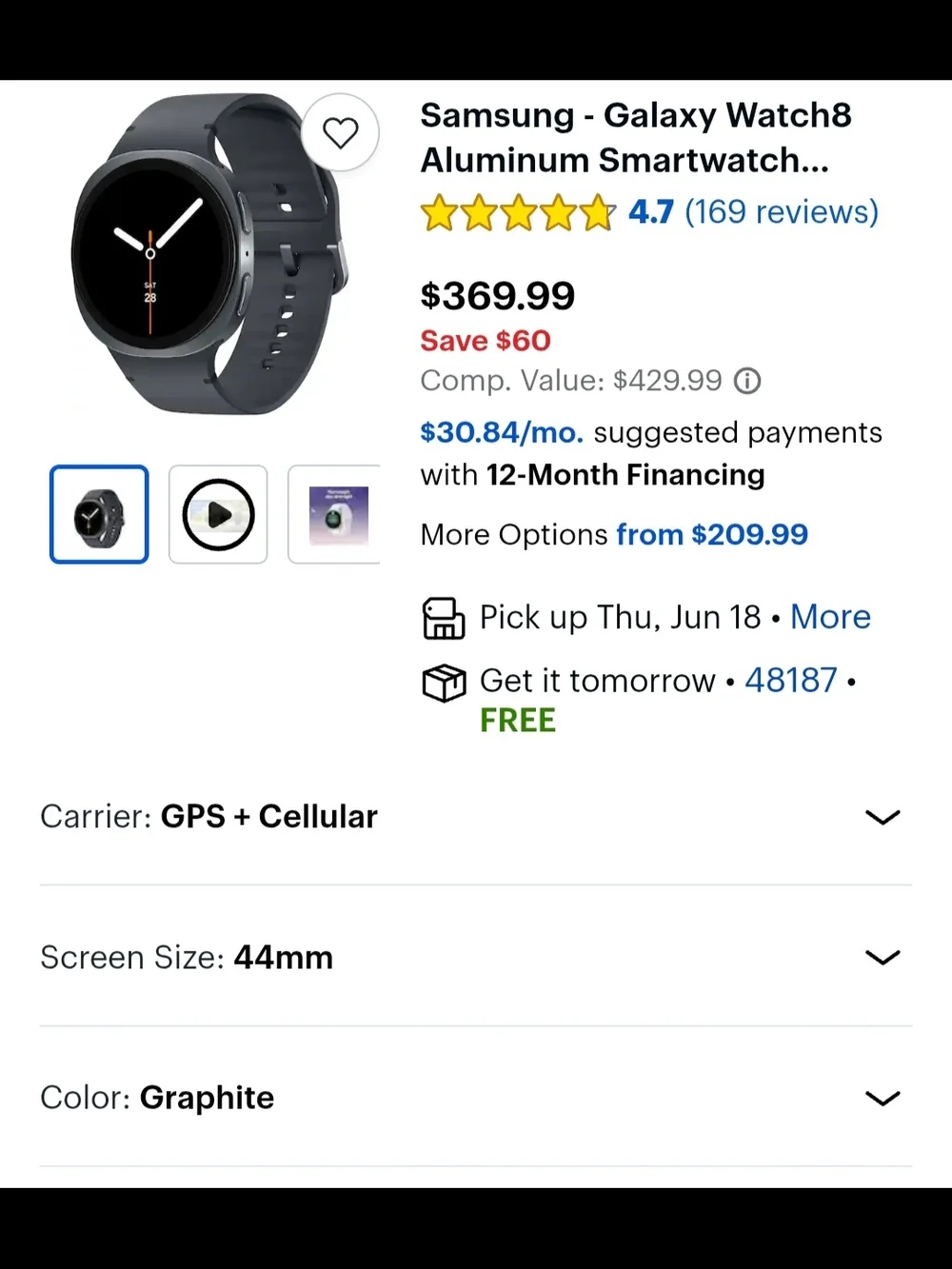 Samsung Galaxy Watch8, 44mm LTE
